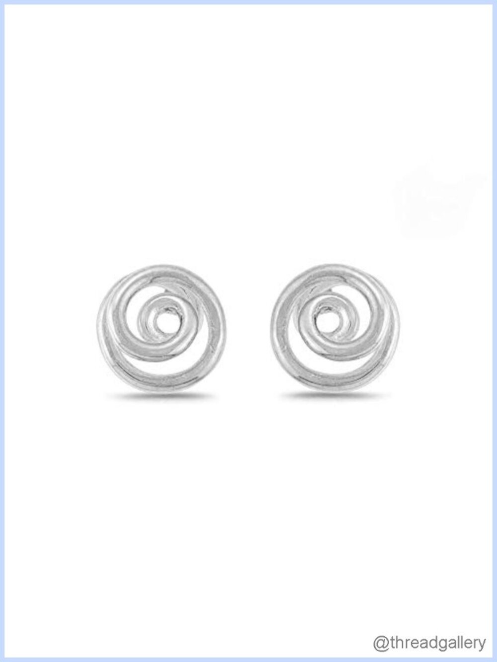 Sterling Silver Spiral Stud Earrings Hypoallergenic Push Back